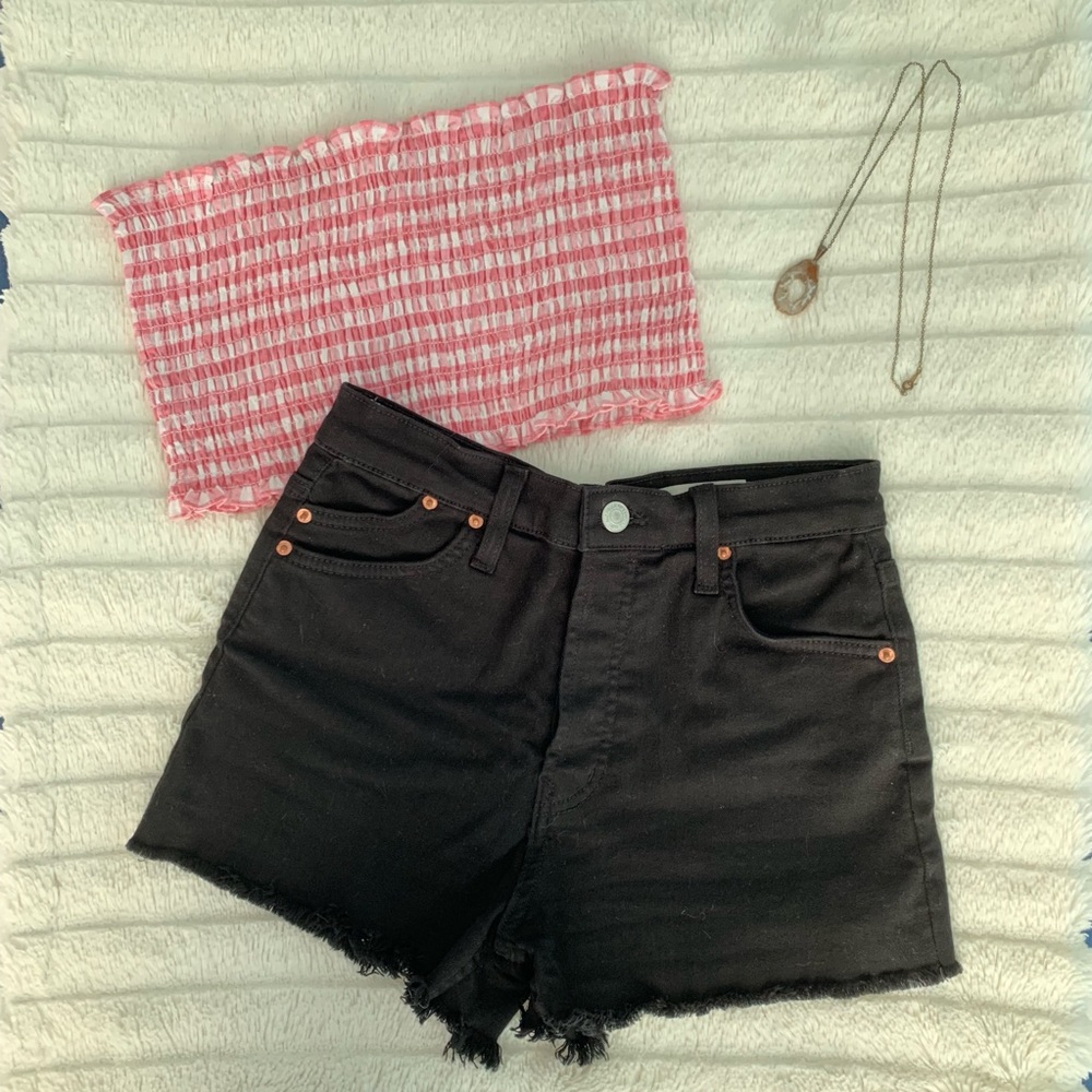 Black Denim Cutoff Shorts